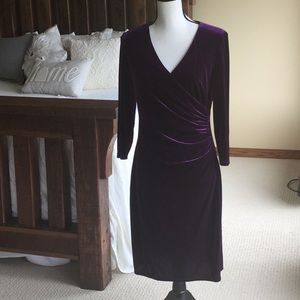 CHAPS Purple Velvet Dress